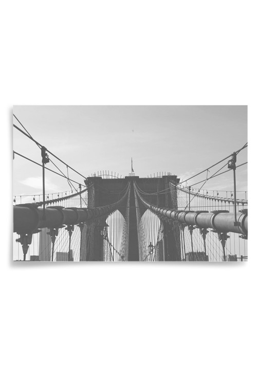 Poster Brooklyn Bridge Svartvit