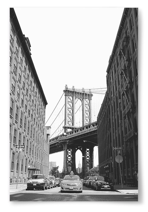 Poster Manhattan Bridge Svartvit