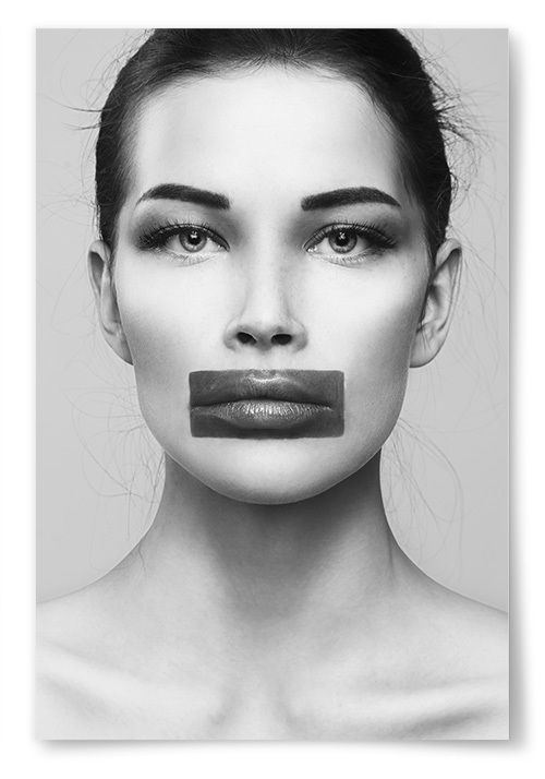 Poster Kvinna Fyrkantigt Läppstift
