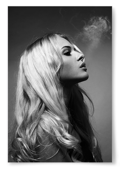 Poster Blond Kvinna Smoke