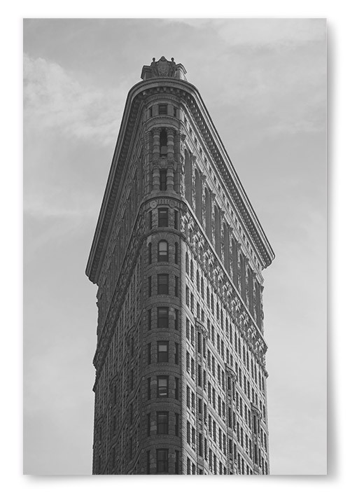 Poster Flatiron Building Vertikal Svartvit 