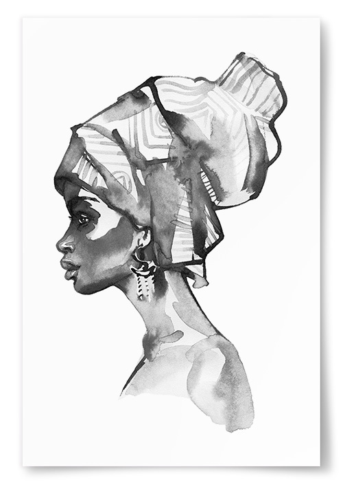 Poster Afrikansk Kvinna Målning