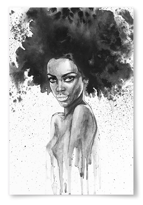 Poster Afrikansk Kvinna Akvarell No.1