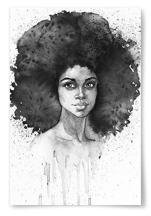 Poster Afrikansk Kvinna Akvarell No.2
