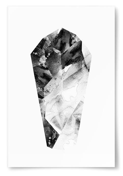 Poster Svartvit Kristall No2