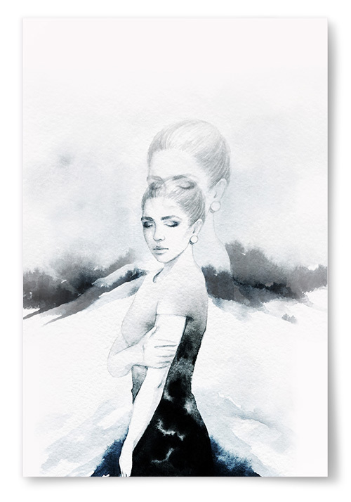 Poster Akvarell Kvinna