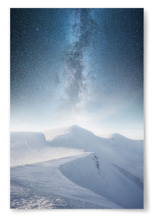 Poster Stjärnhimmel Snölandskap No1