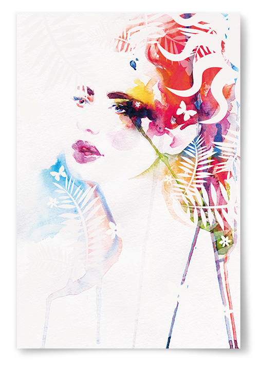 Poster Akvarell Kvinna Färgglada Färger