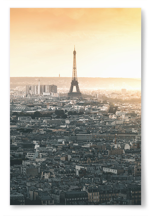 Poster Paris vid Solnedgng