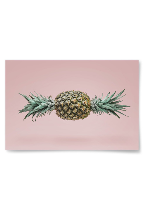 Poster Ihopsatt Ananas Rosa