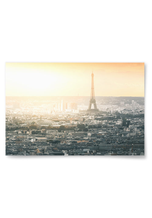 Poster Paris vid Solnedgång Liggande