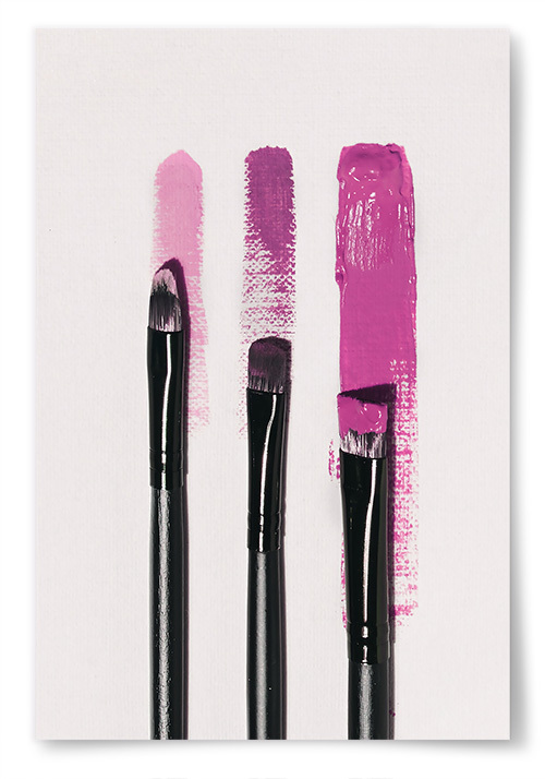 Poster Triple Hot Pink Brush
